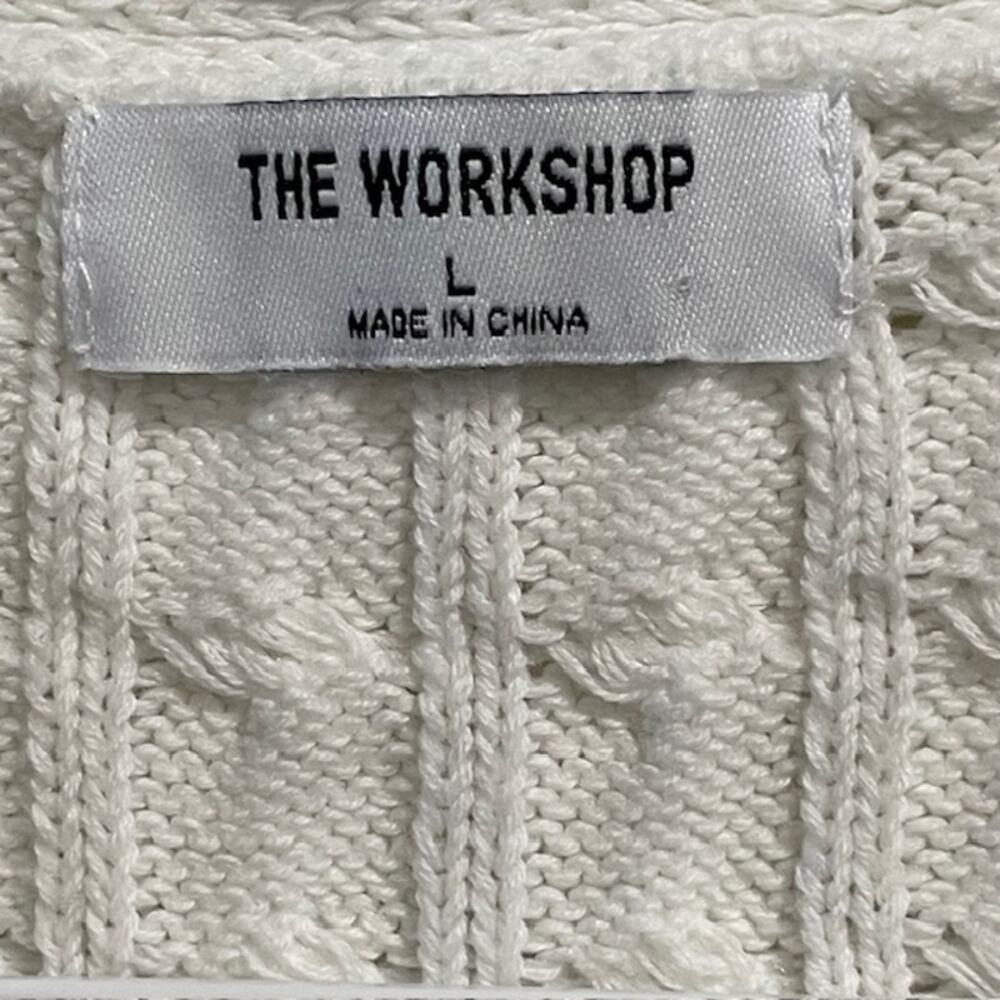 The Workshop Junior White, V-Neck, Button-Down Kn… - image 4